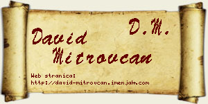 David Mitrovčan vizit kartica